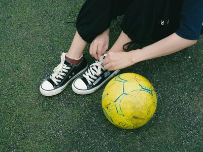 Close up of sports shoes during a training session.